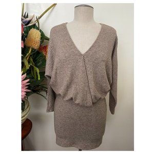 NWT brown LUSH stretch short sweater dress SMALL